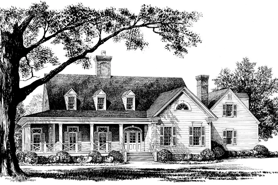 Lanier Farmhouse Front Rendering