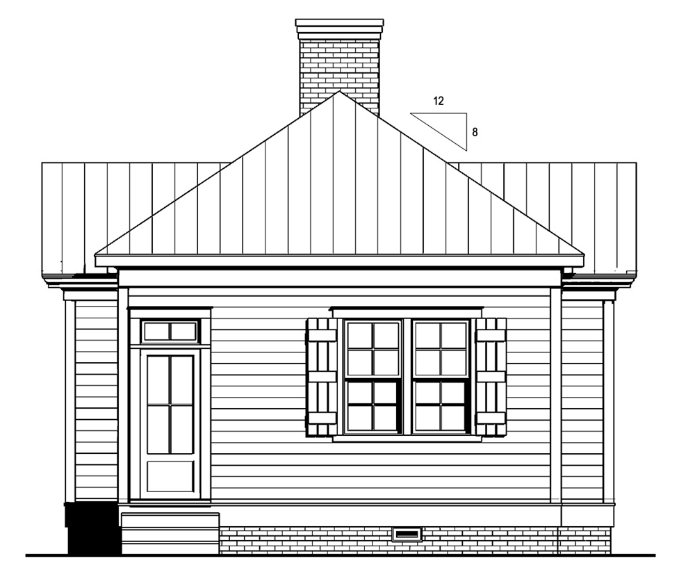 Artist Studio Cottage Rear Elevation