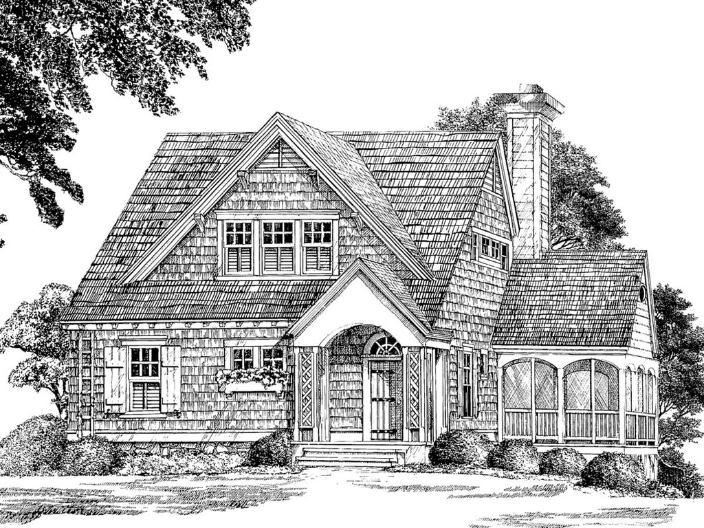 Wisteria Cottage Front Rendering