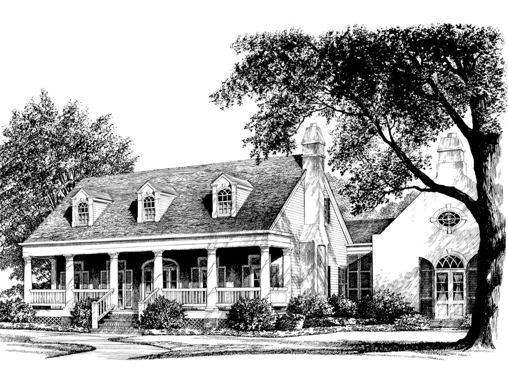 Louisiana Garden Cottage House Plans, Creole Design House Plans